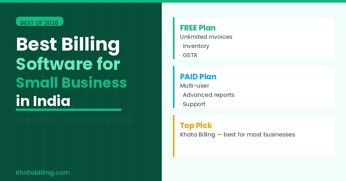 Best Billing Software for Small Business in India — Free & Paid (2026)