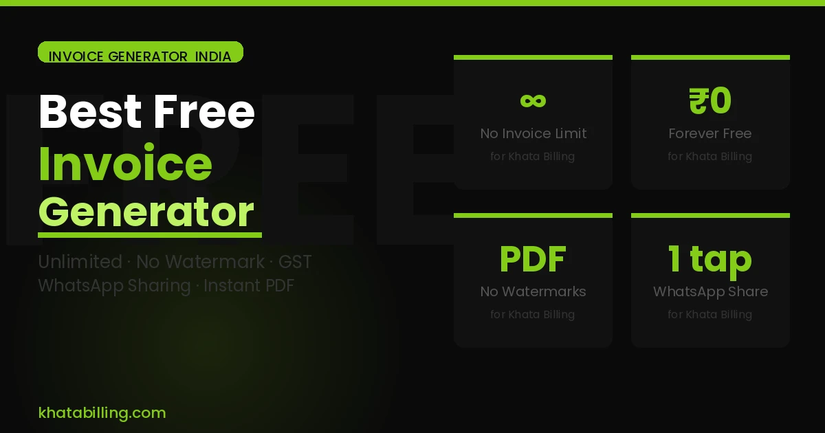 Best free invoice generator for small business in India — Khata Billing