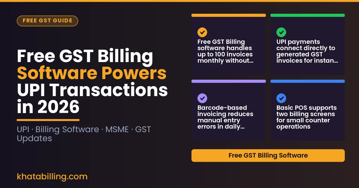 Indian shopkeeper using mobile app for GST invoice and UPI payment