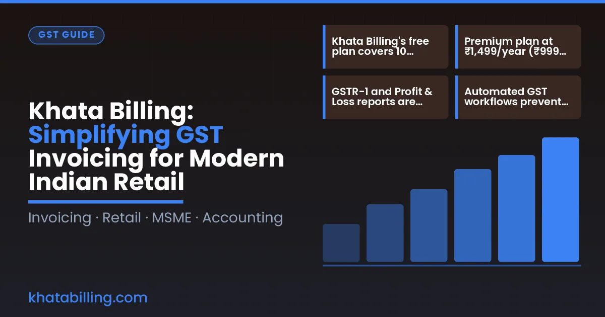 Modern Indian retail shop with digital billing and inventory management setup